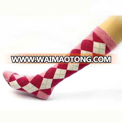 Women′s Lady′s Cotton Check Pattern Stockings (TA206)